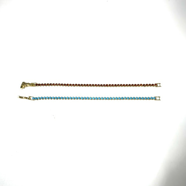 Gold-Filled Tennis Bracelet – 4mm | Ruby Red or Turquoise