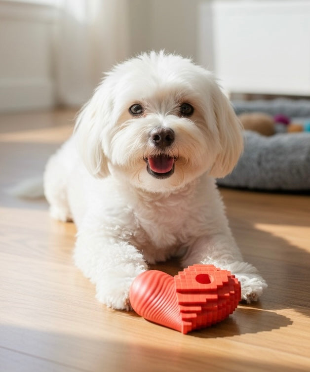 🐾 Sanddog Heart Art Organic Rubber Dog Chew Toy