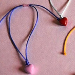 Chunky Heart Charm String Bracelet