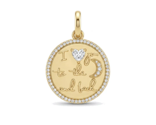 To the Moon & Back Charm – 18K Gold Plated CZ Pendant