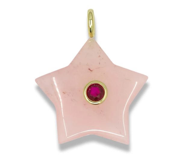 Quartz Star Pendant with 14K Gold-Plated Bail