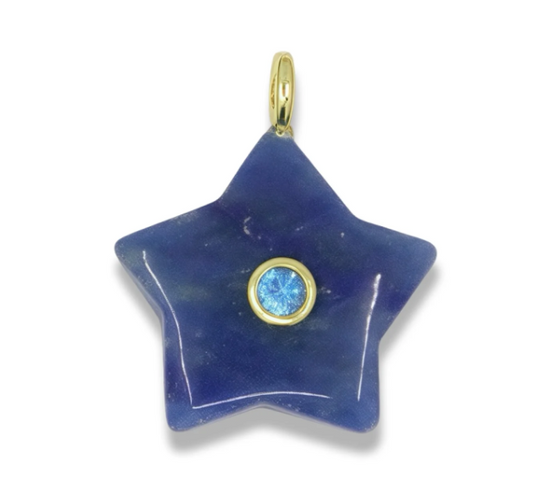 Quartz Star Pendant with 14K Gold-Plated Bail