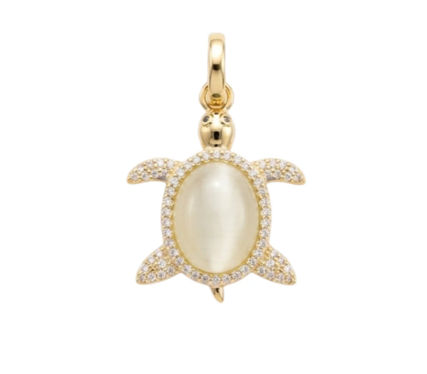 Honu Turtle Charm – Malachite & Mother Pearl