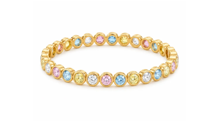 Pastel Heart Stretch Bracelet | Gold Plated