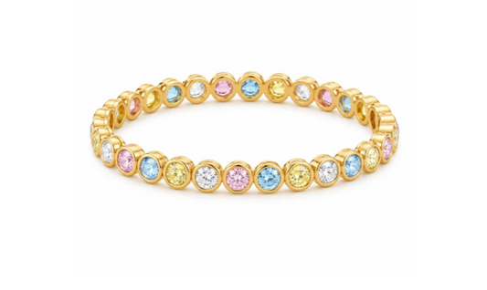 Pastel Heart Stretch Bracelet | Gold Plated