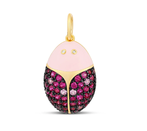 Ladybug Sparkle Charm | 18K Gold Plated Enamel & CZ