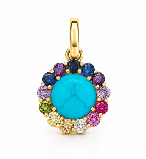 Rainbow Radiance Charm | 14K Gold Plated & Colorful CZ