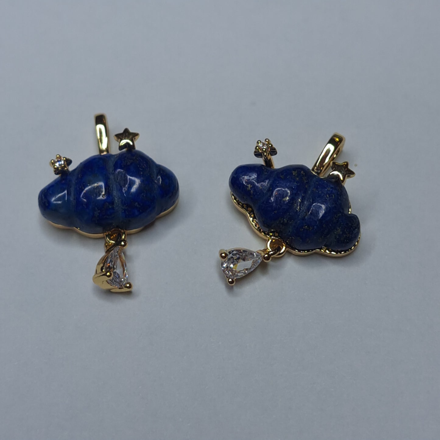 Natural Stone Cloud Charm with CZ Accent