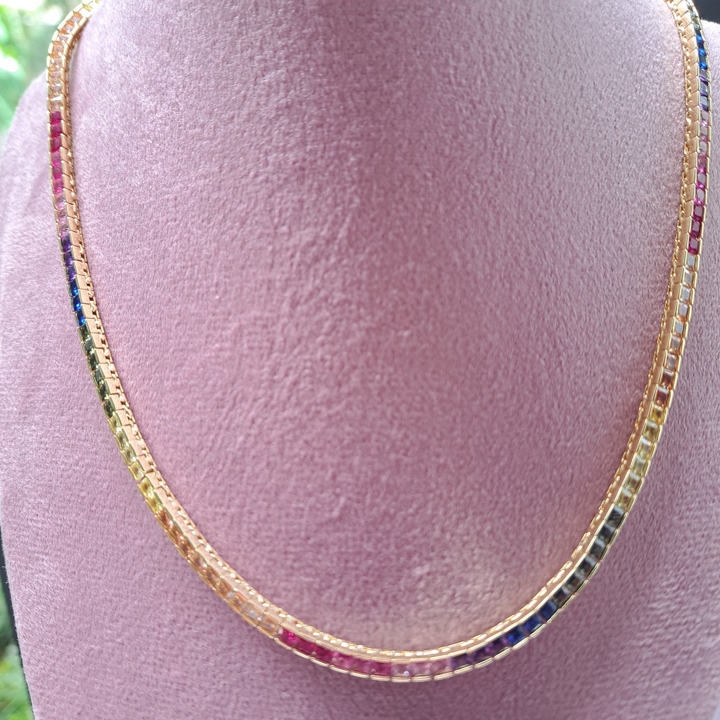 Luxury Tennis Necklace 18K Gold Plated – 5A Cubic Zirconia Diamond Chain