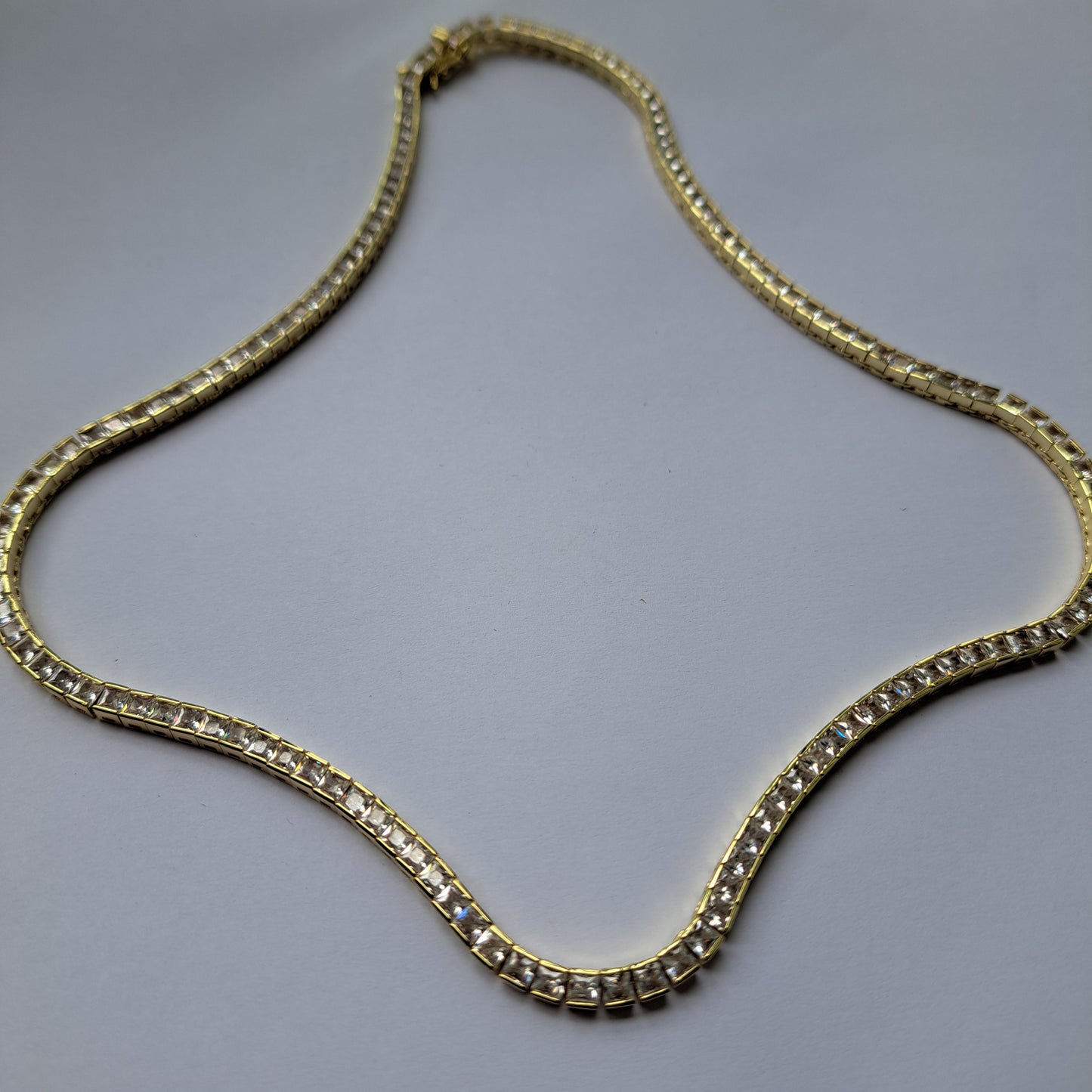 Luxury Tennis Necklace 18K Gold Plated – 5A Cubic Zirconia Diamond Chain
